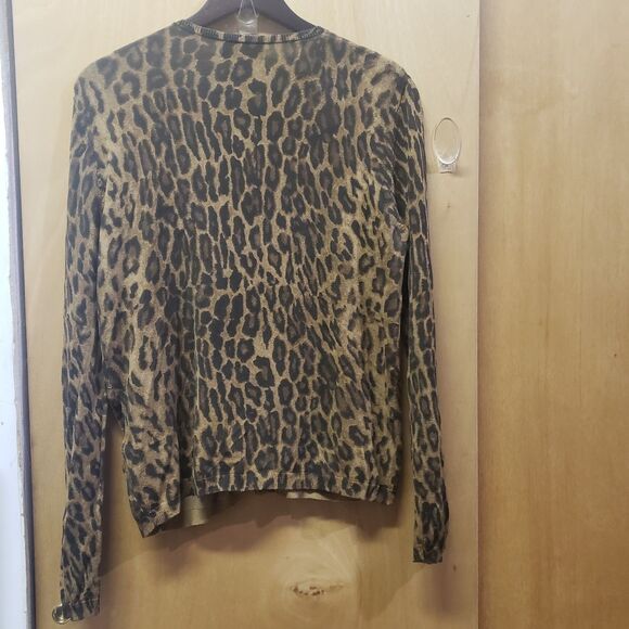 Lauren Ralph Lauren Leopard Print Silk Blend Cardigan Sweater
Sz Lg 
OOO - Picture 4 of 4